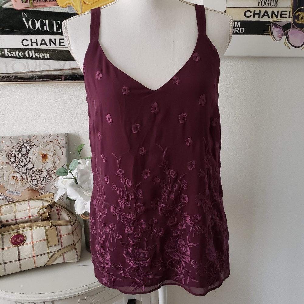 WHBM Embroidered Top